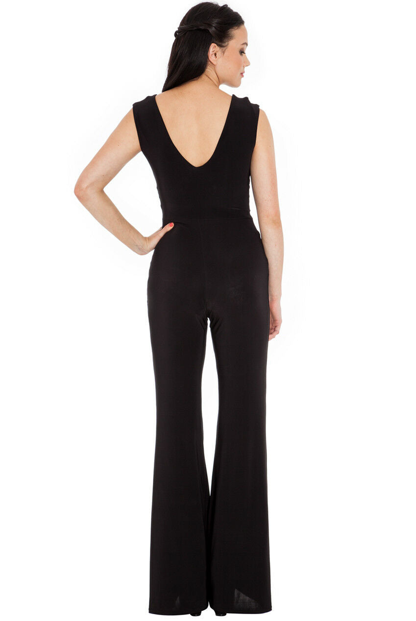 Sleeveless V-Neck Stretch Jumpsuit