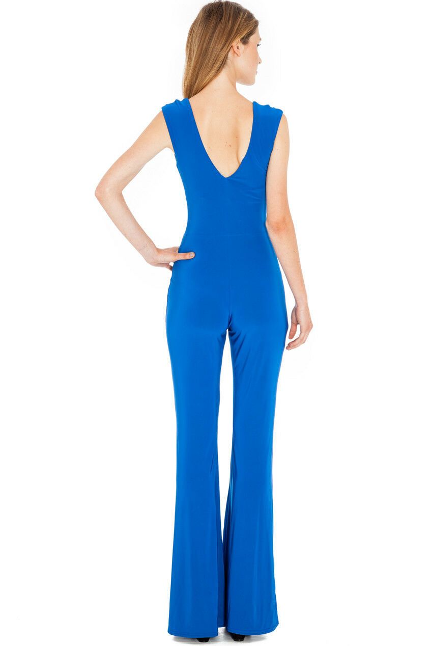 Sleeveless V-Neck Stretch Jumpsuit