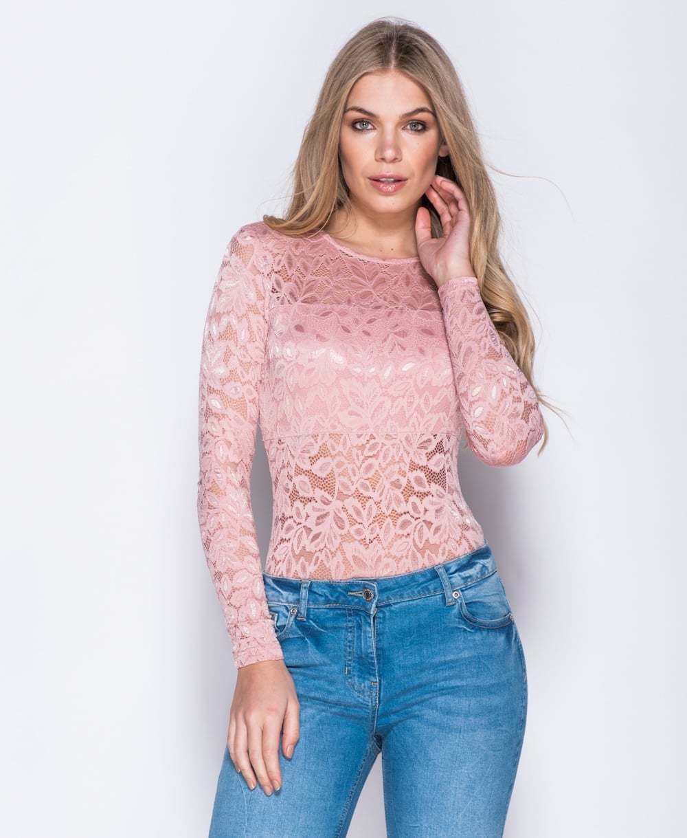 Full Sleeved Lace Bodysuit