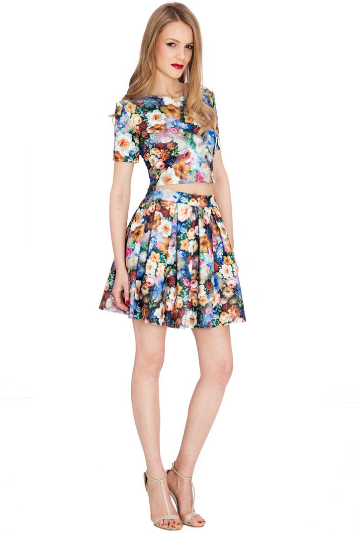 Multicoloured Floral Print Co-ord - Front View