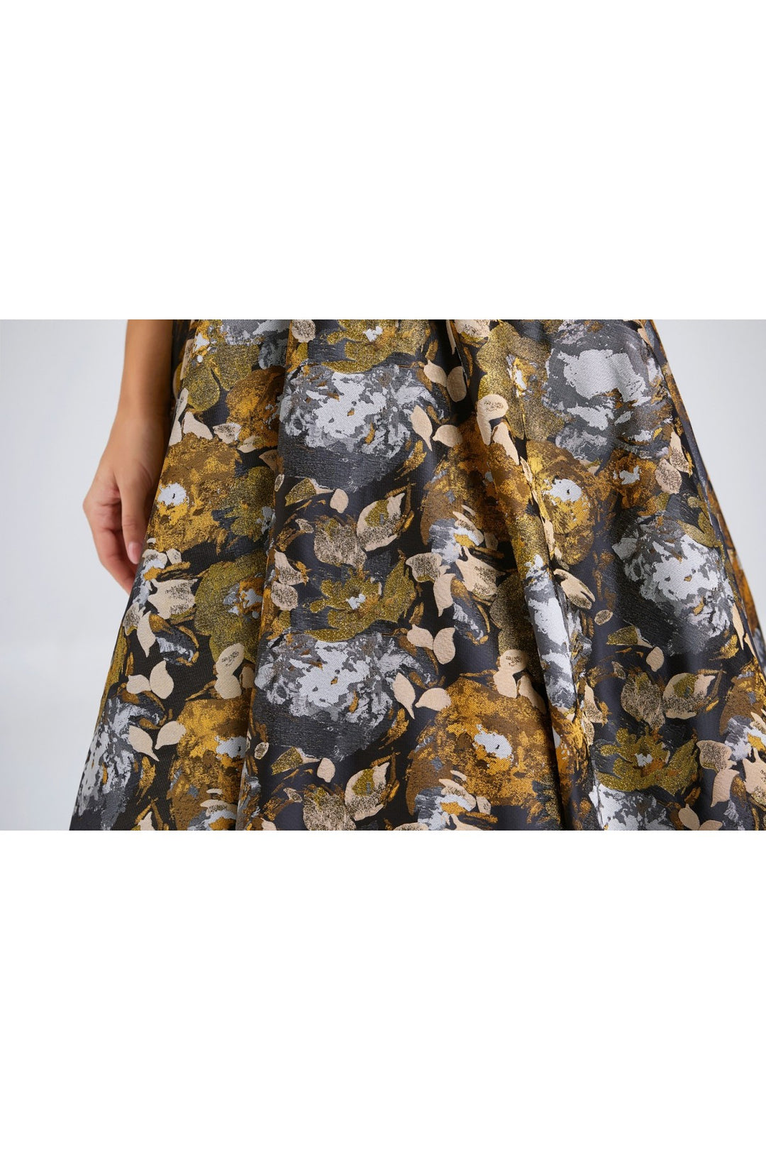 Multicoloured Off-Shoulder Maxi Dress - Flowing Lower Skirt