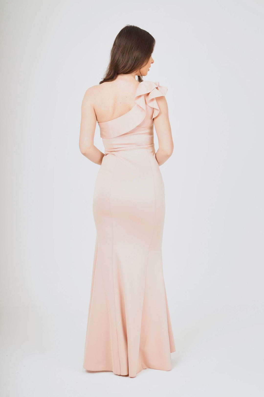 Frilled One Shoulder Maxi Dress