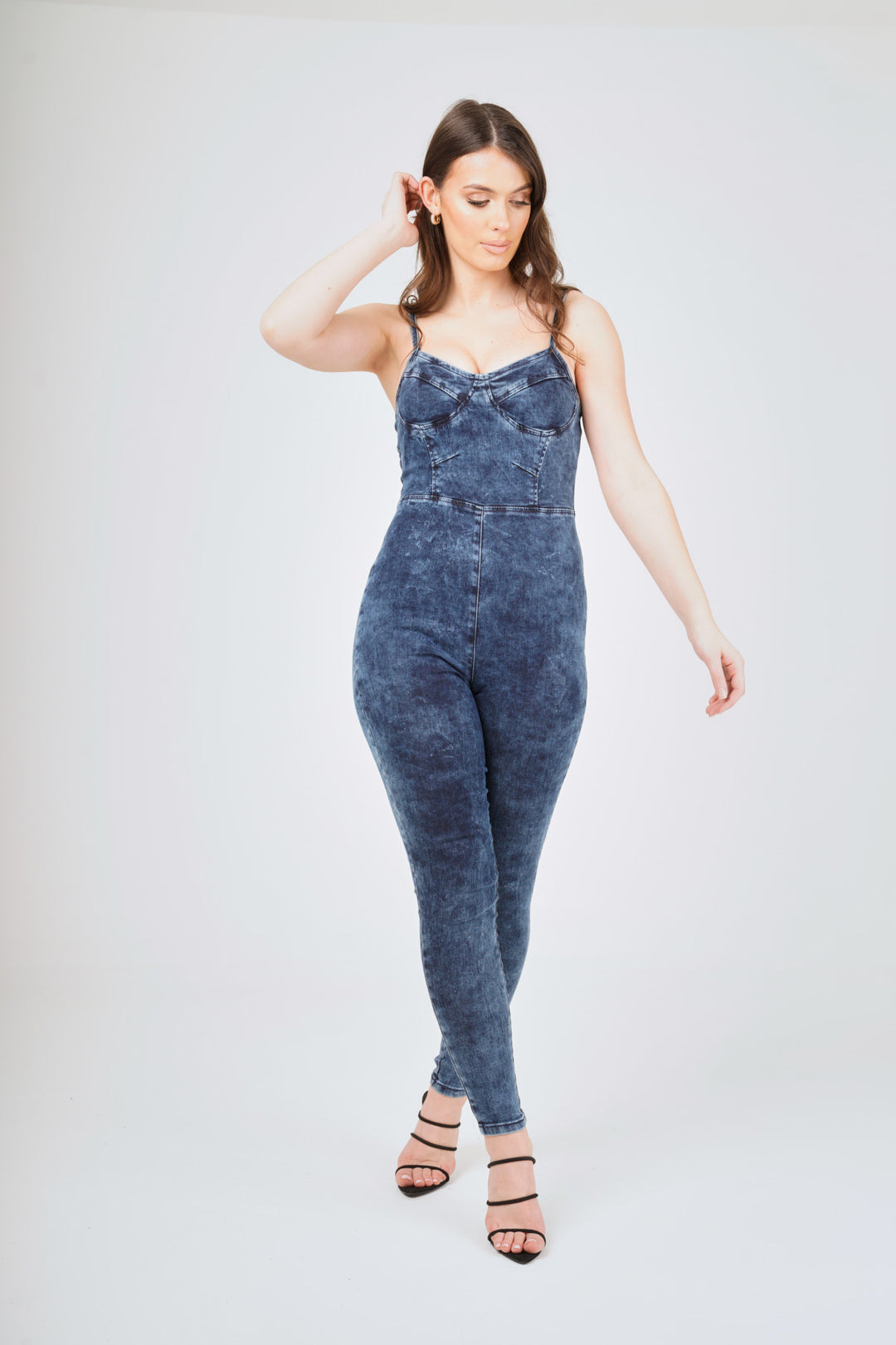 Denim Blue Sleeveless Jumpsuit