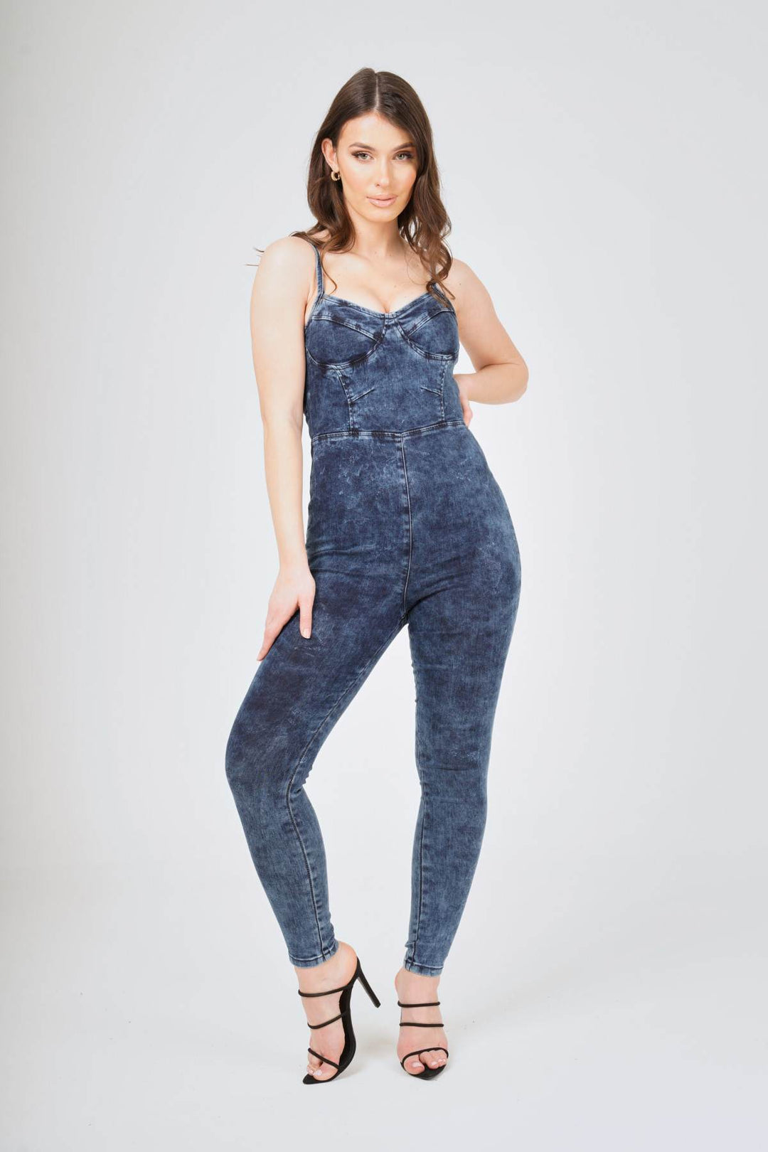 Denim Blue Sleeveless Jumpsuit