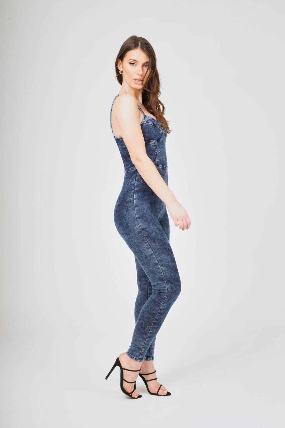 Denim Blue Sleeveless Jumpsuit