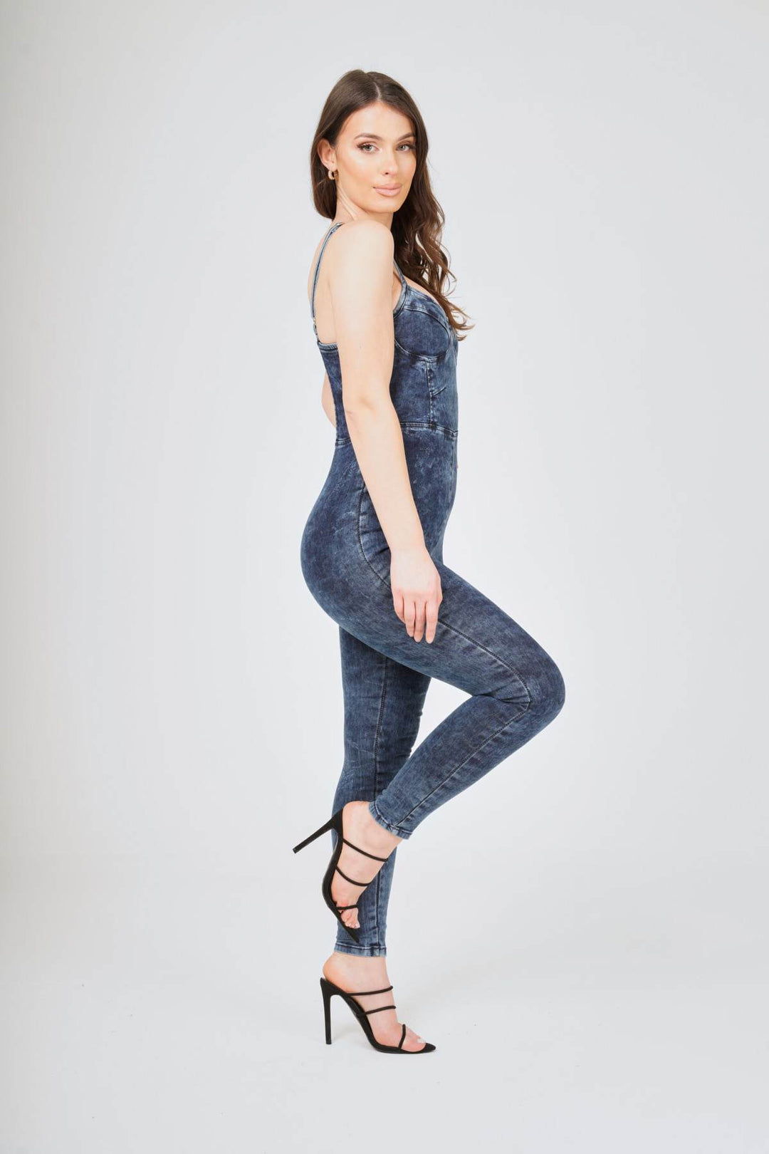 Denim Blue Sleeveless Jumpsuit