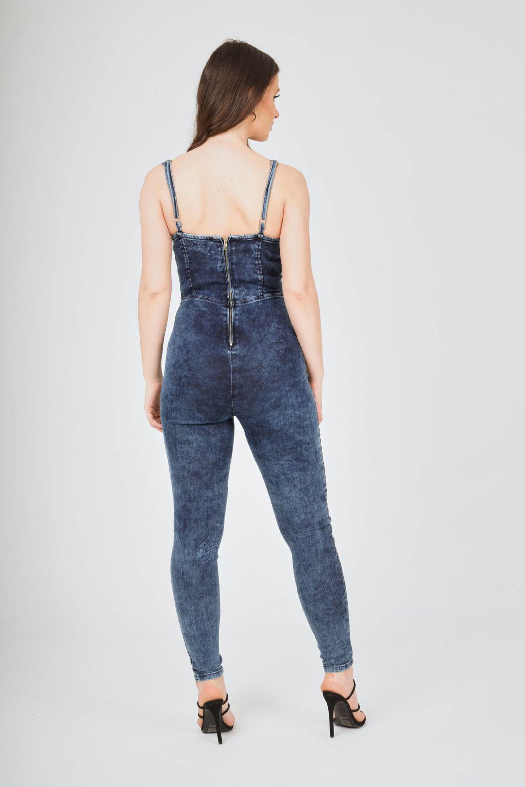 Denim Blue Sleeveless Jumpsuit