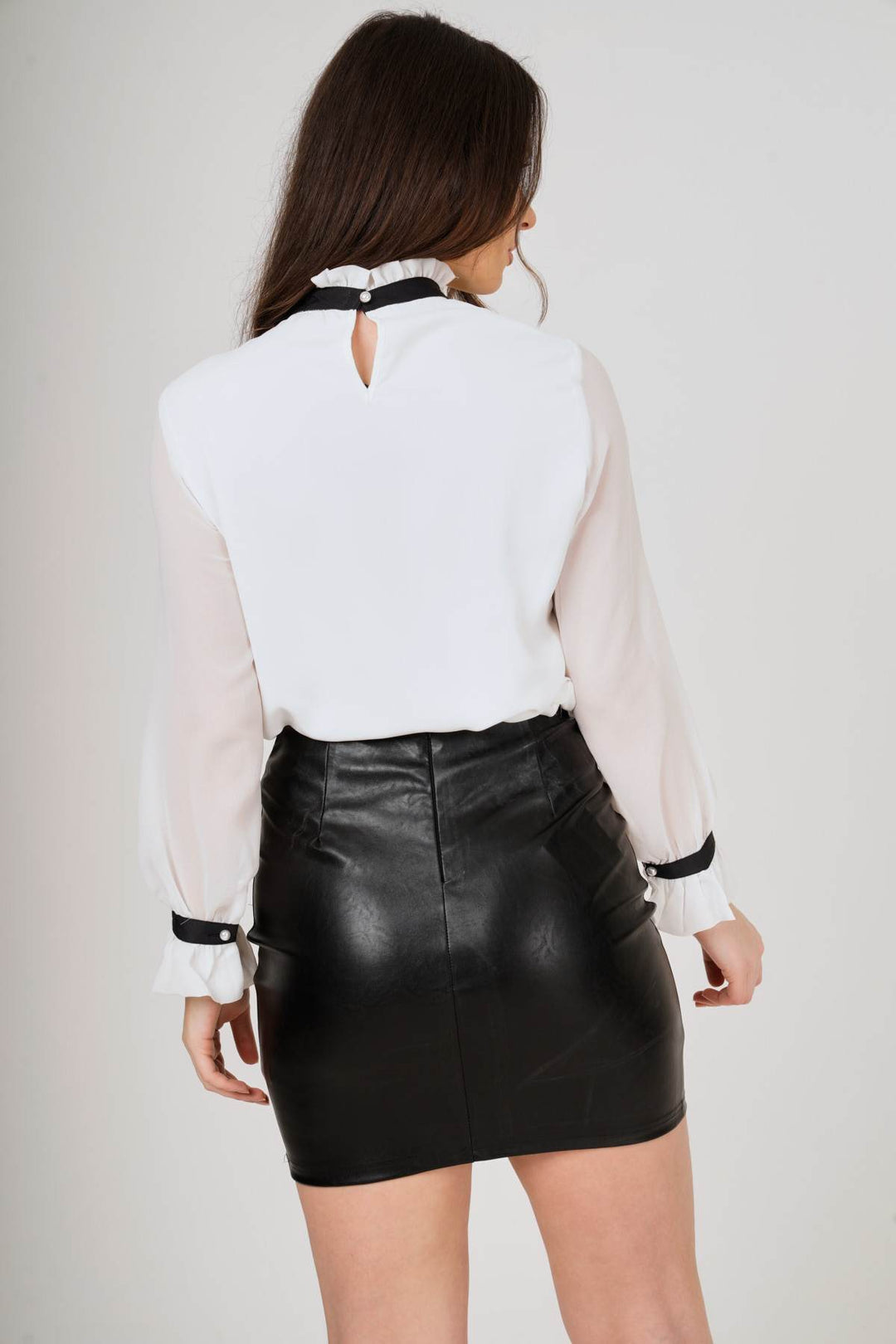 Black PU Leather Mini Skirt