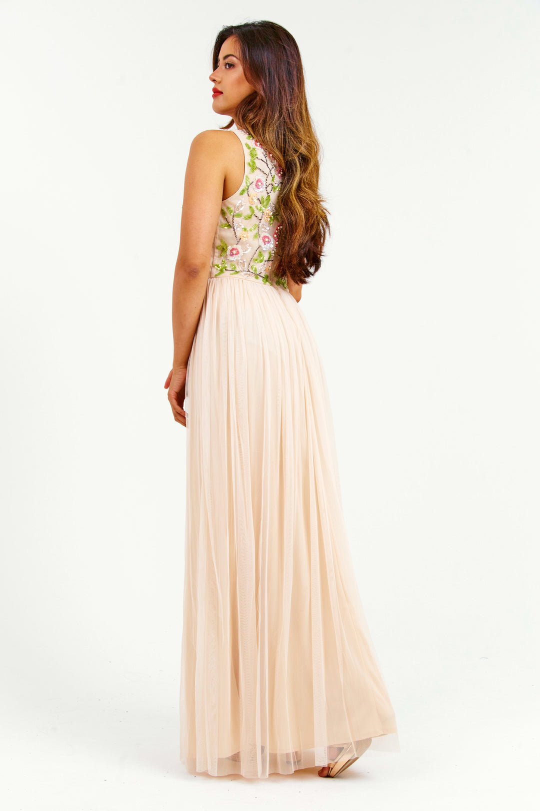 Apricot Handmade Embellished Detail Maxi Dress